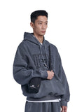 NOMANUAL(ノーマニュアル) P.DYED EMBROIDERY HOODIE - CHARCOAL