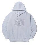 NOMANUAL(ノーマニュアル) P.DYED EMBROIDERY HOODIE - LIGHT GRAY