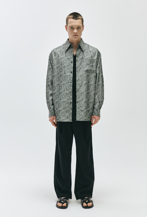 MMIC(エムエムアイシー) SPIRAL SQUARE L/SL SHIRT GY