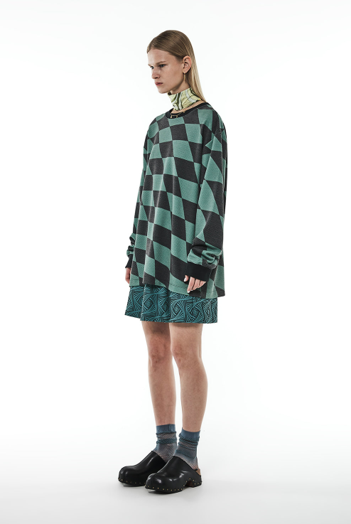 MMIC(エムエムアイシー) CHECKERBOARD WAFFLE L/SL T SHIRT GR