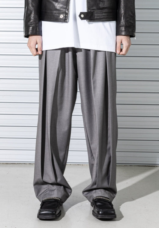 マスノウン(MASSNOUN) UPDOWN TWO TUCK WIDE SLACKS MSTTT001-GY