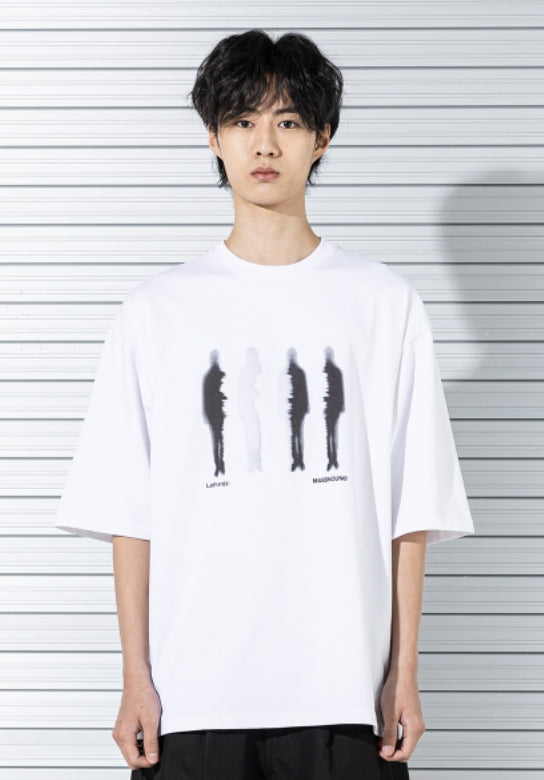 マスノウン(MASSNOUN) PROJECTION FOUR MEN T-SHIRTS MSTTS005-WT