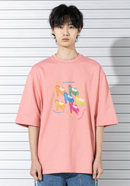 マスノウン(MASSNOUN) NEED BREAK OVERSIZED T-SHIRTS MSTTS010-PK