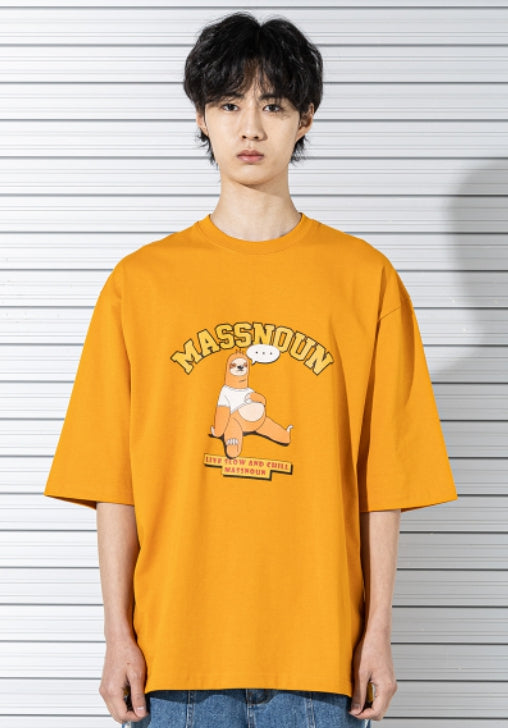 マスノウン(MASSNOUN) RELAX SLOTH OVERSIZED T-SHIRTS MSTTS011-MS