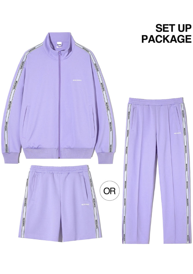 ネイキドニス(NEIKIDNIS) JACQUARD LINE TRACK ZIP UP SET-UP / LAVENDER