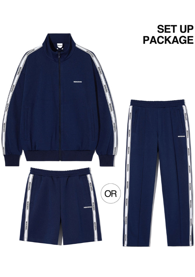 ネイキドニス(NEIKIDNIS) JACQUARD LINE TRACK ZIP UP SET-UP / NAVY
