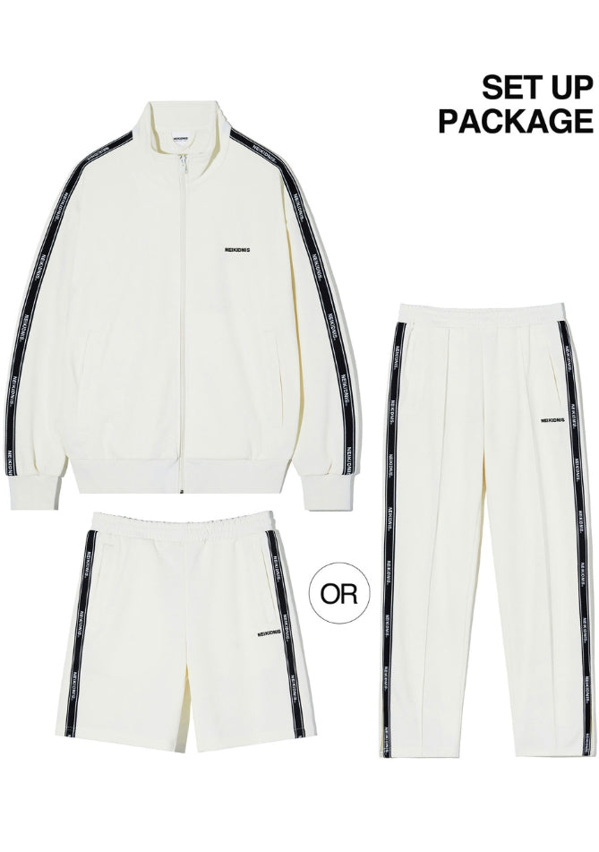 ネイキドニス(NEIKIDNIS) JACQUARD LINE TRACK ZIP UP SET-UP / IVORY