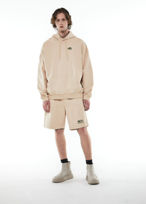 MMIC(エムエムアイシー) CURVE STITCHED ECO DYED L/SL HOODIE BG