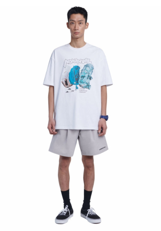 NOMANUAL(ノーマニュアル)  BACKPACK T-SHIRT - WHITE