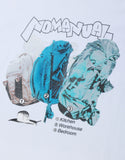 NOMANUAL(ノーマニュアル)  BACKPACK T-SHIRT - WHITE