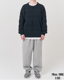 Q CUMBERS (キューカンバース) MIX PATTERN PULLOVER SWEATER/ Black