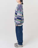 Q CUMBERS (キューカンバース) MIX PATTERN PULLOVER SWEATER/ Multi