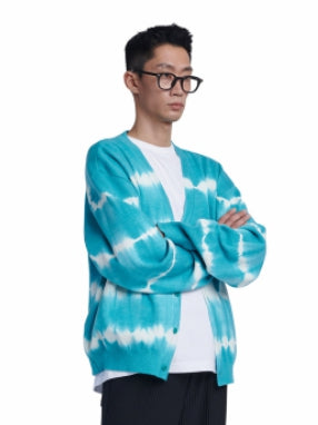 NOMANUAL(ノーマニュアル)  NM TIE DYE CARDIGAN - CORAL BLUE