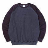 NOMANUAL(ノーマニュアル)  TWO-TONE RAGLAN SWEATSHIRT - DARK GRAY