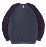 NOMANUAL(ノーマニュアル)  TWO-TONE RAGLAN SWEATSHIRT - DARK GRAY