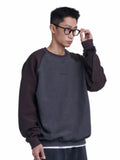 NOMANUAL(ノーマニュアル)  TWO-TONE RAGLAN SWEATSHIRT - DARK GRAY