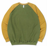 NOMANUAL(ノーマニュアル) TWO-TONE RAGLAN SWEATSHIRT - OLIVE