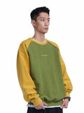 NOMANUAL(ノーマニュアル) TWO-TONE RAGLAN SWEATSHIRT - OLIVE