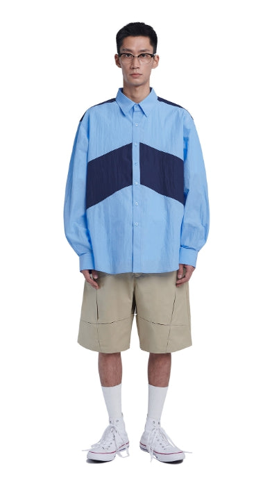 NOMANUAL(ノーマニュアル)  DCA NYLON SHIRTS - BLUE