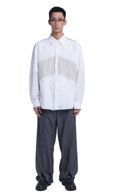 NOMANUAL(ノーマニュアル)  OPEN TUCK PANTS - GRAY