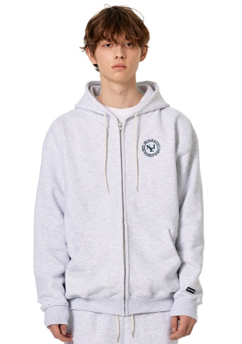 ネイキドニス(NEIKIDNIS) CLUB LOGO ZIP-UP HOODIE / LIGHT MELANGE