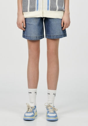 アクメドラビ(acme' de la vie) SIDE ZIPPER DENIM SHORT PANTS BLUE