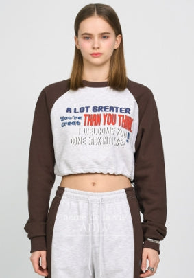 アクメドラビ(acme' de la vie) COLORS SCHEME SETUP CROP SWEATSHIRT BROWN