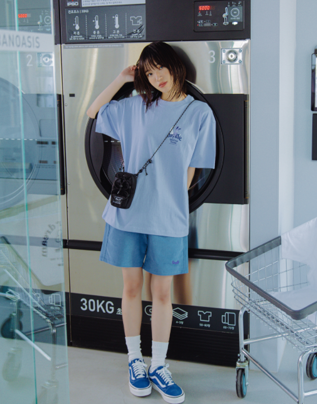 デイライフ(Daylife) Corduroy Half Pants (Light Blue)