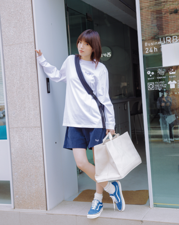 デイライフ(Daylife) Corduroy Half Pants (Navy)