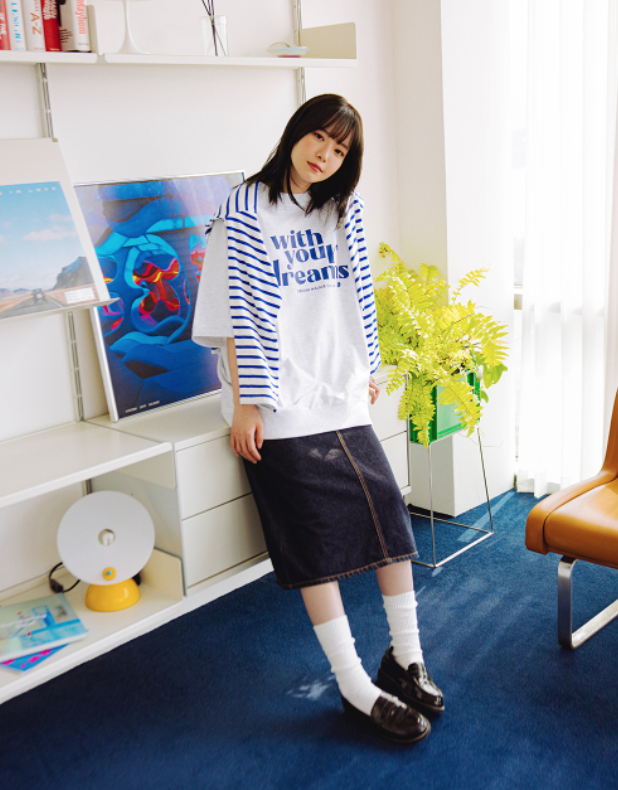 デイライフ(Daylife) Dream Half Sweat T-shirt (Light Gray)