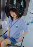 デイライフ(Daylife) Bunny Half T-shirt (Light Blue)