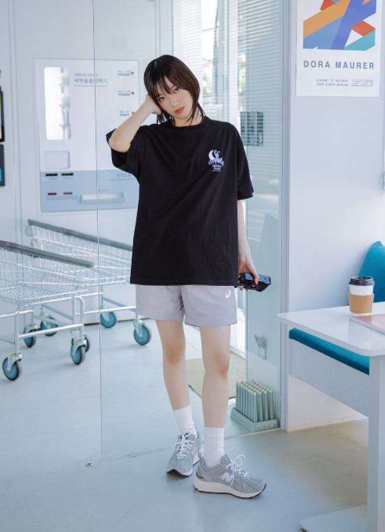 デイライフ(Daylife) Bunny Half T-shirt (Black)
