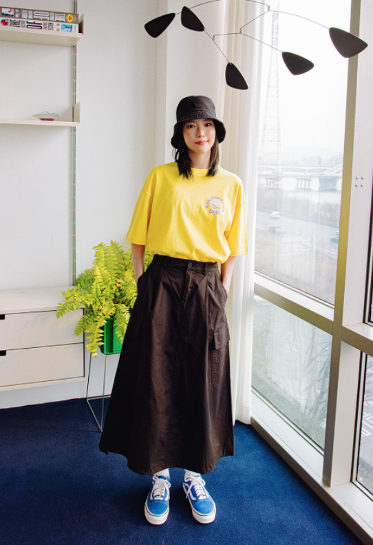 デイライフ(Daylife) Growing Half T-shirt (Yellow)