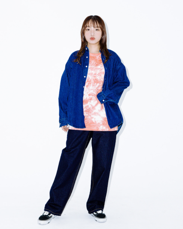 デイライフ(Daylife) Signature Logo Half T-shirt (Orange)