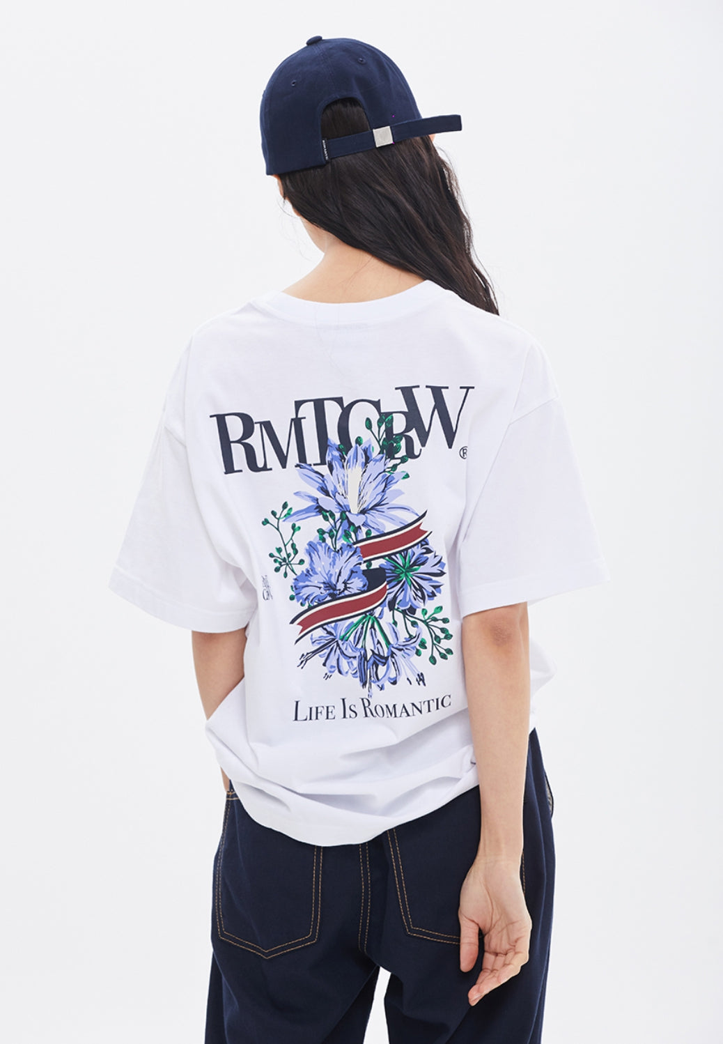 [ROMANTIC CROWN]★ 韓国人気★VOLUME LOGO FLOWER TEE SHIRT VOLUME LOGO FLOWER TEE SHIRT_PINK | ROMANTIC CROWN