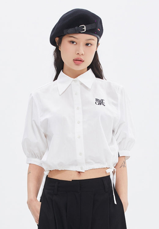 ROMANTIC CROWN(로맨틱 크라운) WOMANS BALLOON HALF SHIRT_WHITE