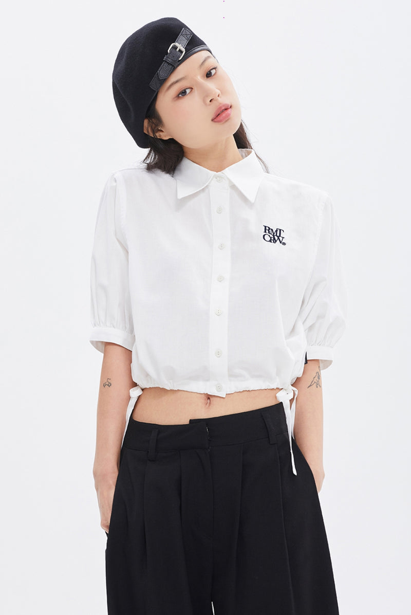 ROMANTIC CROWN(로맨틱 크라운) WOMANS BALLOON HALF SHIRT_WHITE