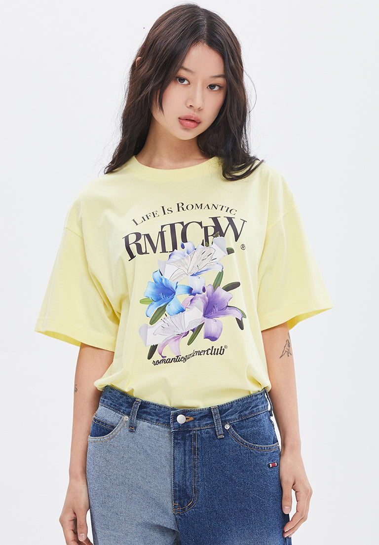 ROMANTIC CROWN(로맨틱 크라운) PASTEL LILY TEE_LIGHT YELLOW