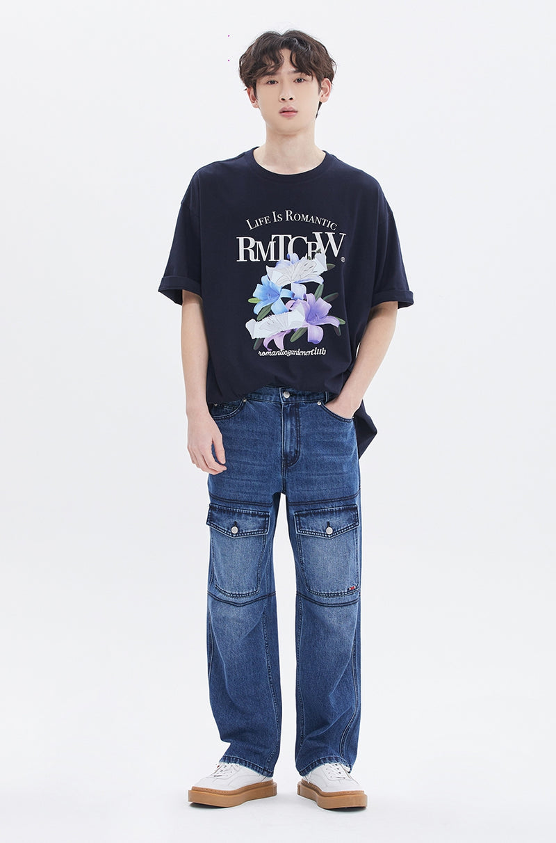 ROMANTIC CROWN(로맨틱 크라운) PASTEL LILY TEE_NAVY