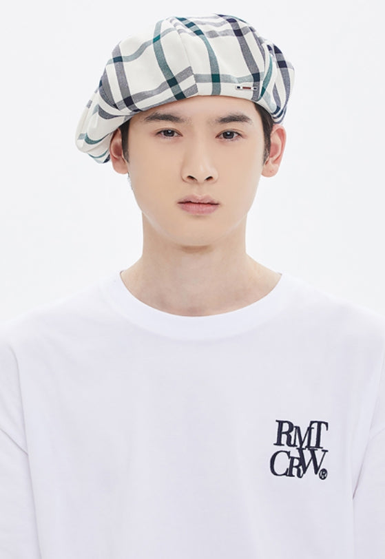 ROMANTIC CROWN(로맨틱 크라운) CROSS CHECK NEWS BOY CAP_OATMEAL