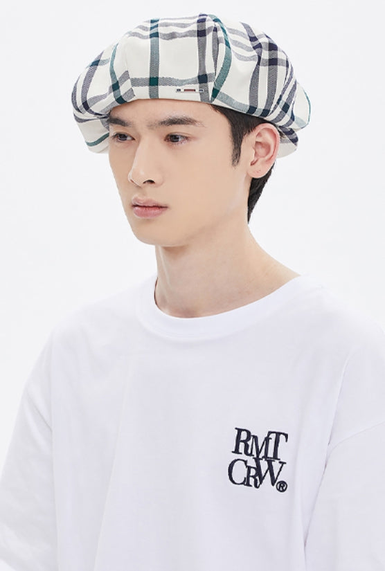 ROMANTIC CROWN(로맨틱 크라운) CROSS CHECK NEWS BOY CAP_OATMEAL