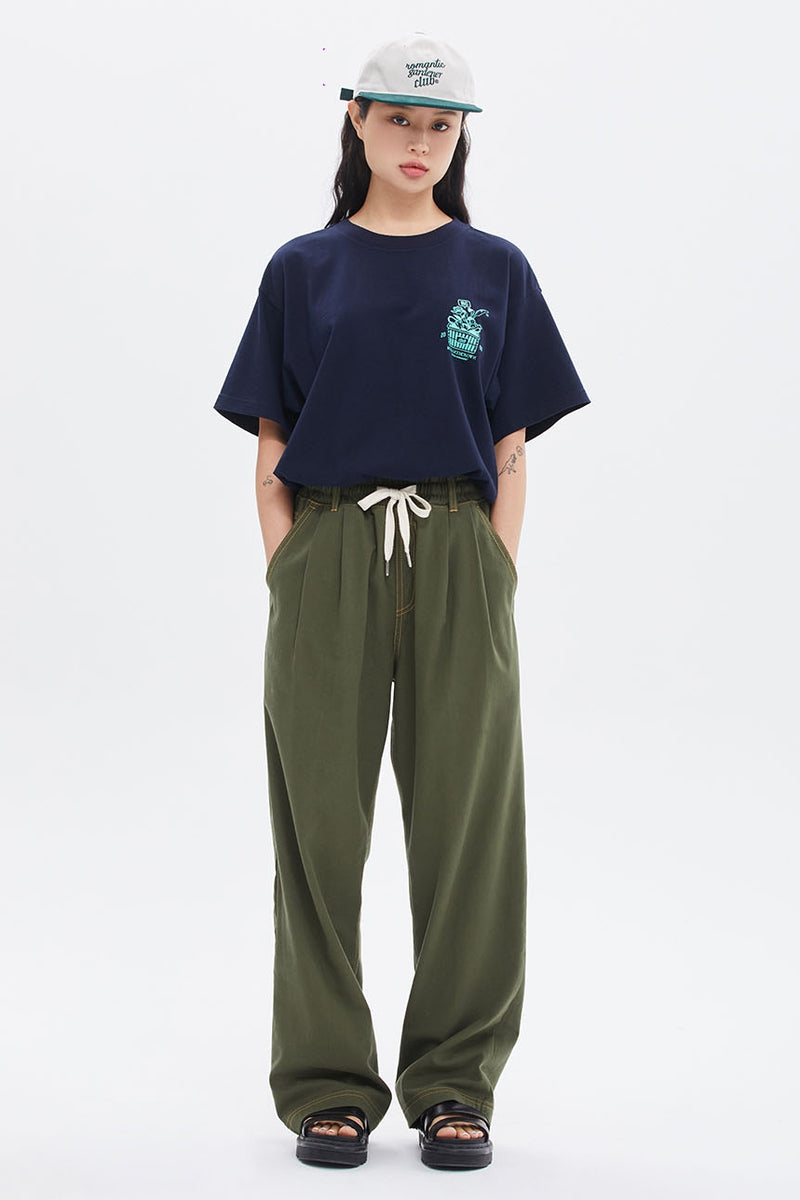 ROMANTIC CROWN(로맨틱 크라운) FLOWER BUCKET TEE_NAVY