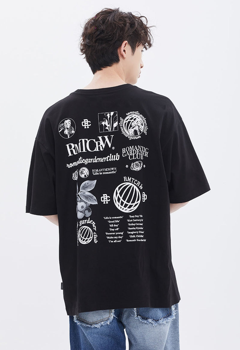 ROMANTIC CROWN(로맨틱 크라운) MONOCHROME GRAPHIC TEE_BLACK