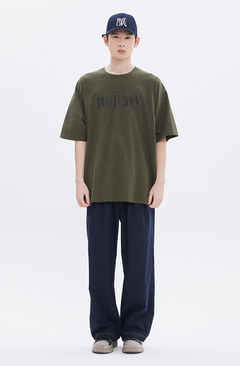 ROMANTIC CROWN(로맨틱 크라운) MONOCHROME GRAPHIC TEE_MELANGE KHAKI