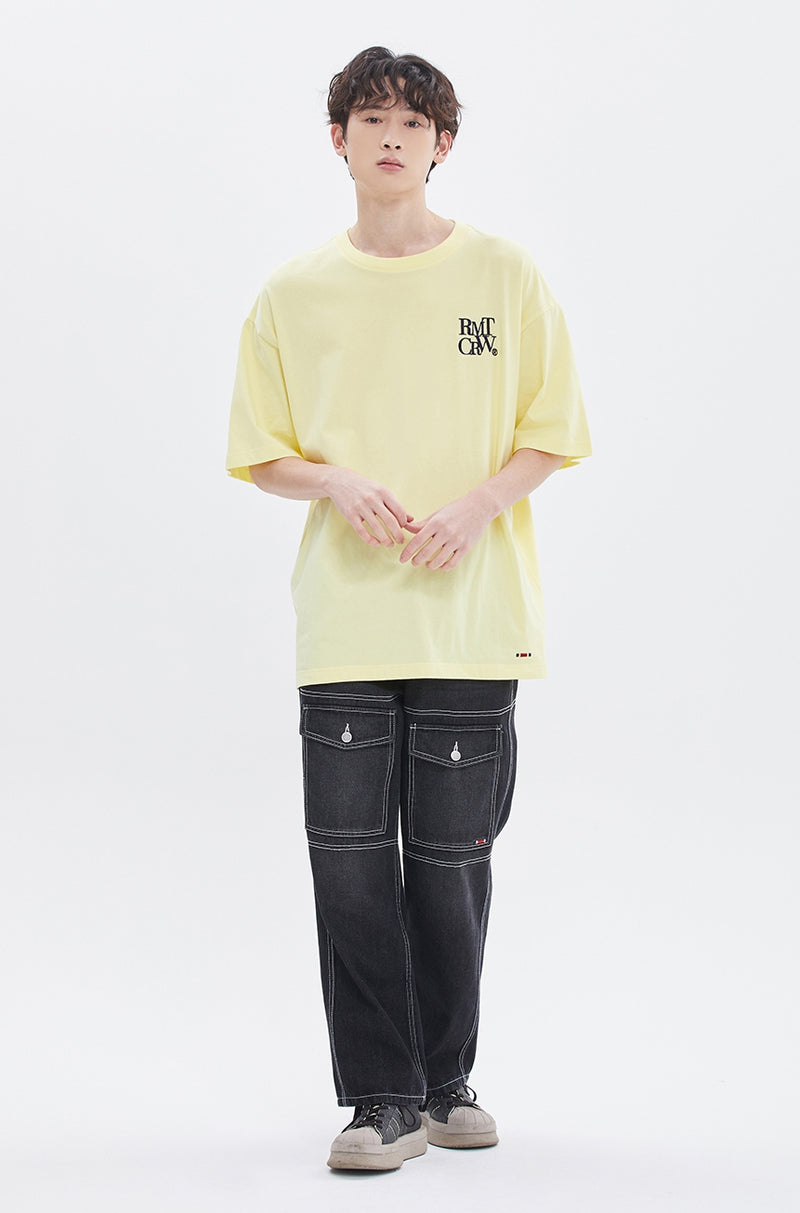ROMANTIC CROWN(ロマンティック クラウン) RECENT LOGO TEE_LIGHT YELLOW