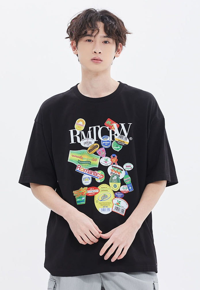 ROMANTIC CROWN(ロマンティック クラウン)  FRUIT LABEL TEE_BLACK