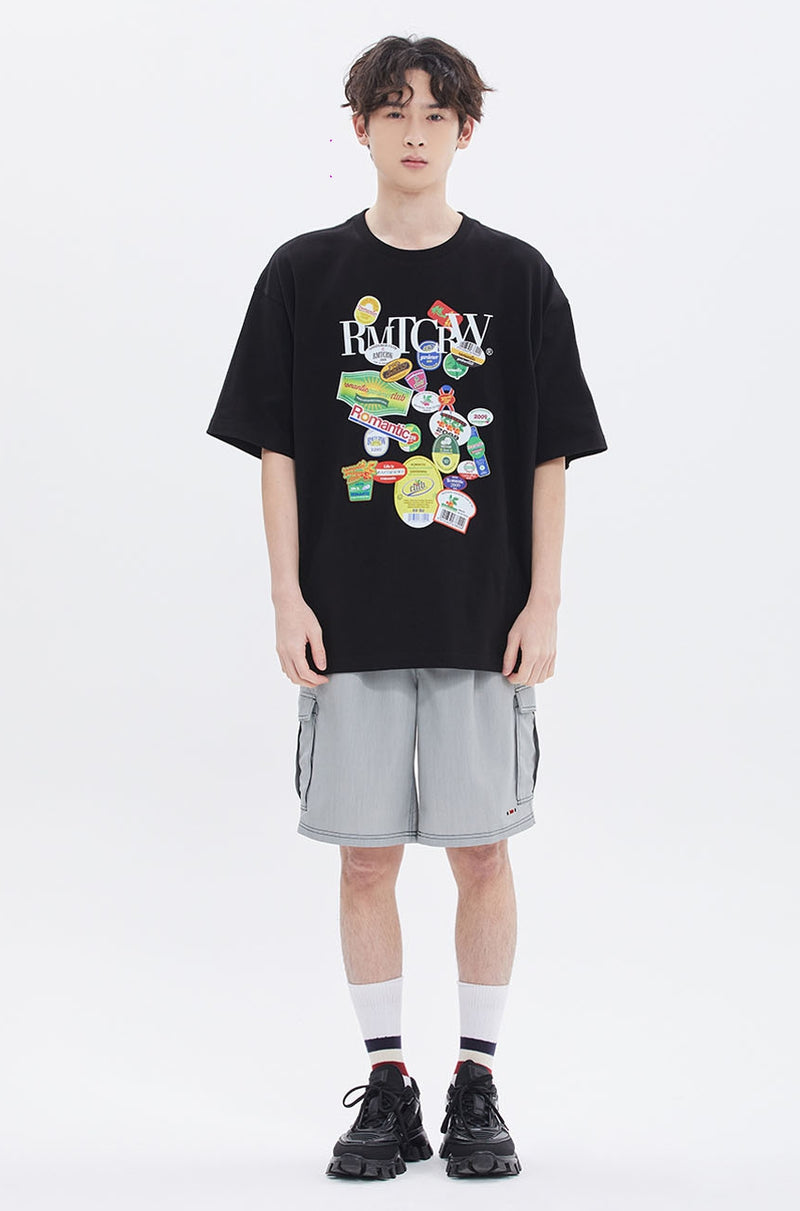 ROMANTIC CROWN(ロマンティック クラウン)  FRUIT LABEL TEE_BLACK