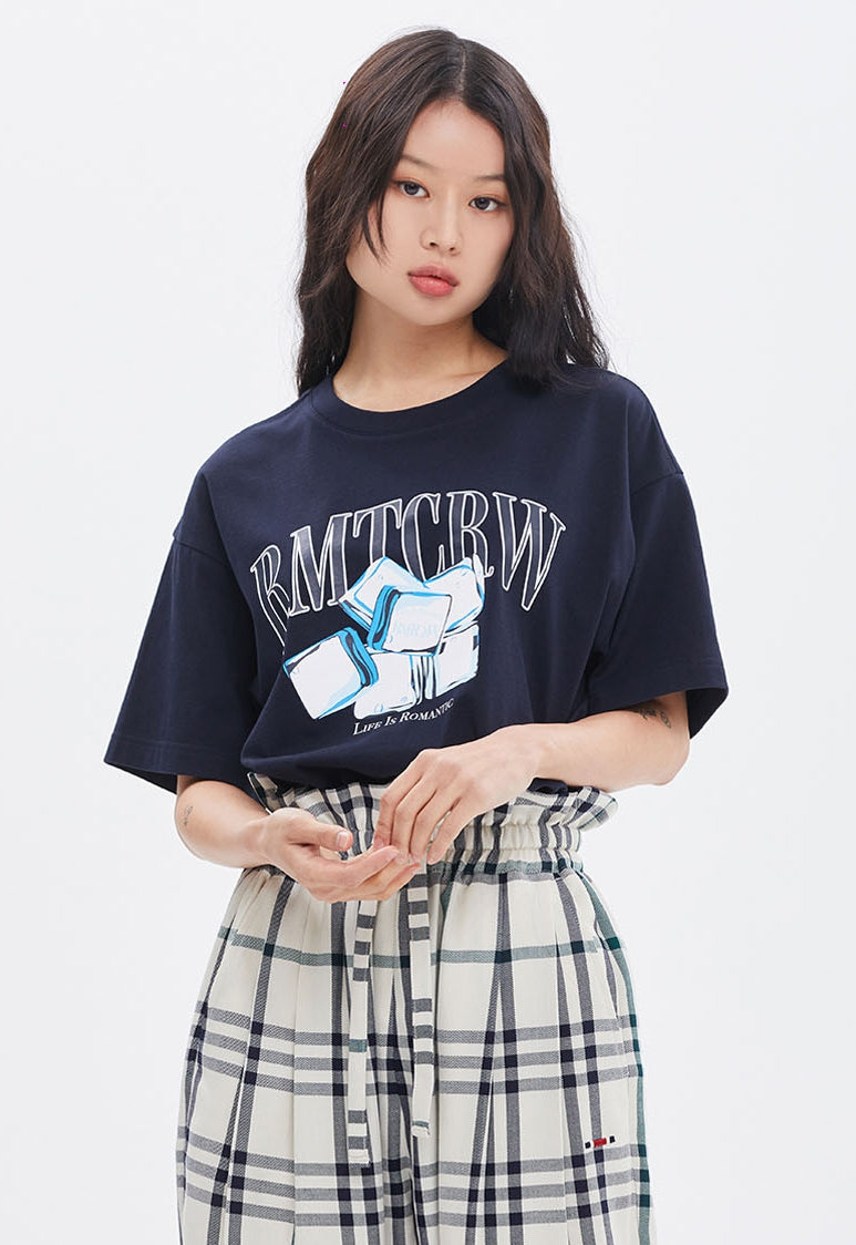 ROMANTIC CROWN(ロマンティック クラウン)  ICE CUBE TEE_NAVY
