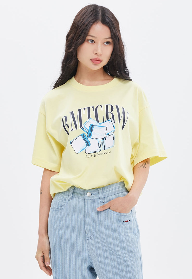 ROMANTIC CROWN(ロマンティック クラウン)  ICE CUBE TEE_LIGHT YELLOW