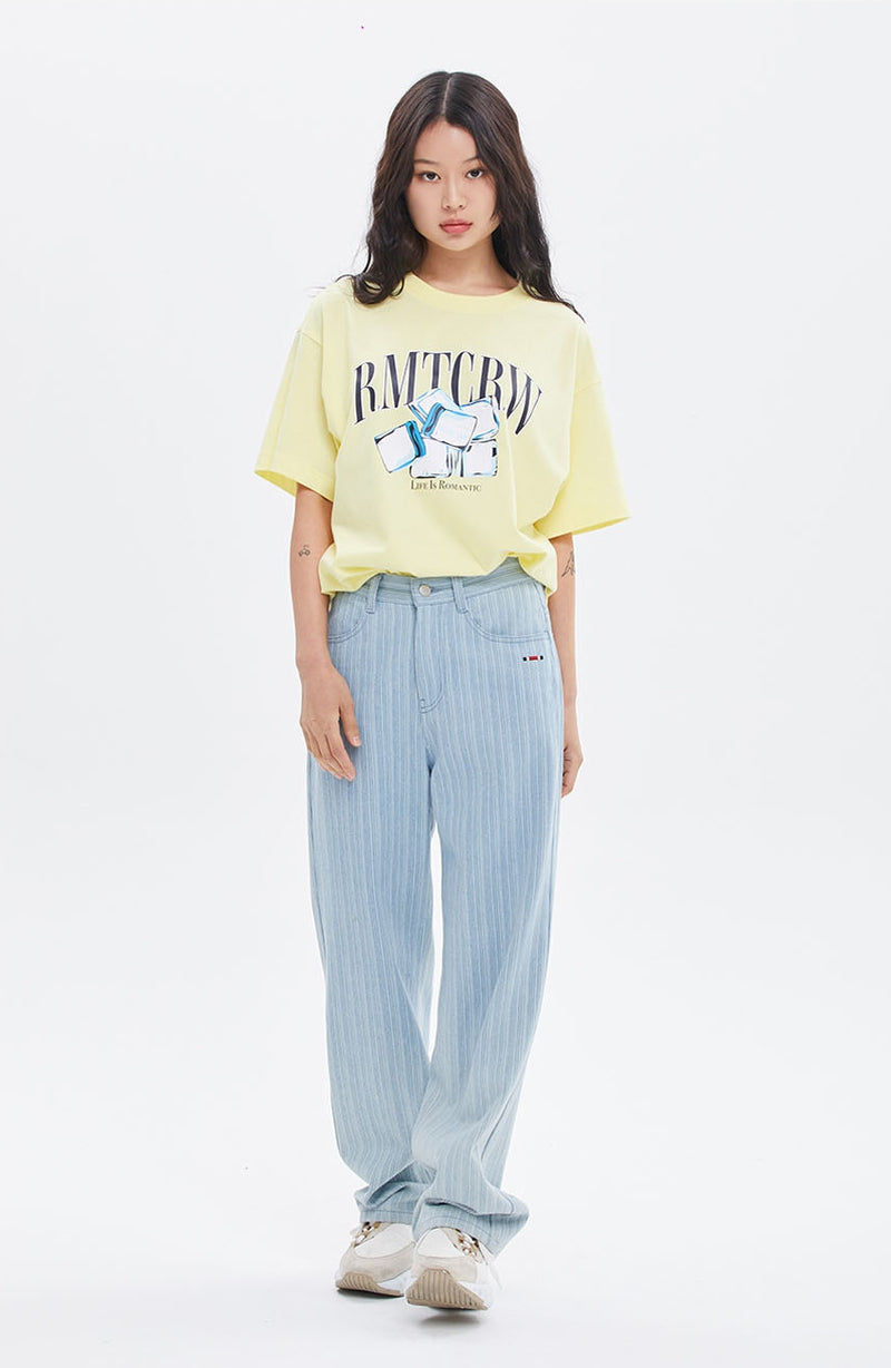 ROMANTIC CROWN(ロマンティック クラウン)  ICE CUBE TEE_LIGHT YELLOW